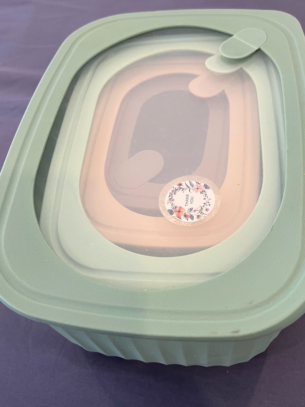 Multi-Size Mint Green and Cream stackable Food Storage Container Set - Picture 6 of 7